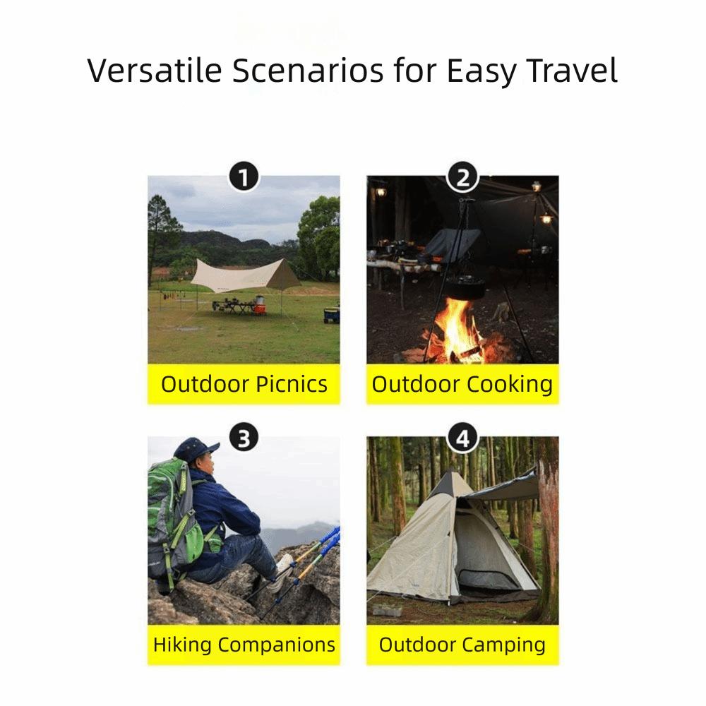 Adjustable Height Campfire Bracket Portable Cooking Pot Tripod Aluminum Zinc Zinc Alloy Tripod Hanging Pot