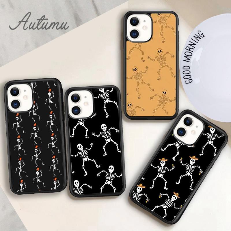 Чехол для телефона Dancing Skeletons для iPhone 11 12 13 14 Pro Max mini X XR XS SE 2020 6S 7 8 Plus Samsung Galaxy S21 S22 Cover shell