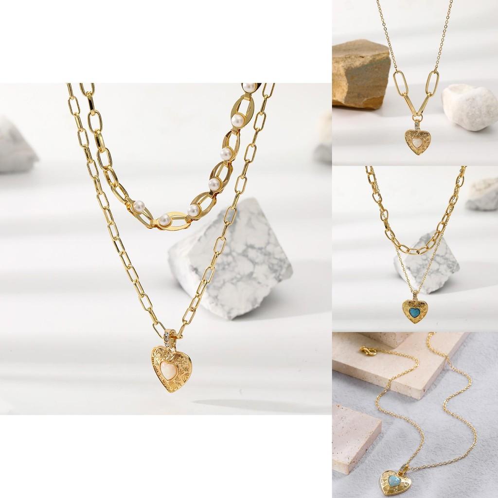 Trendy Multi-layer Heart Shaped Necklace For Women Elegant Fashion Jewelry Accessory