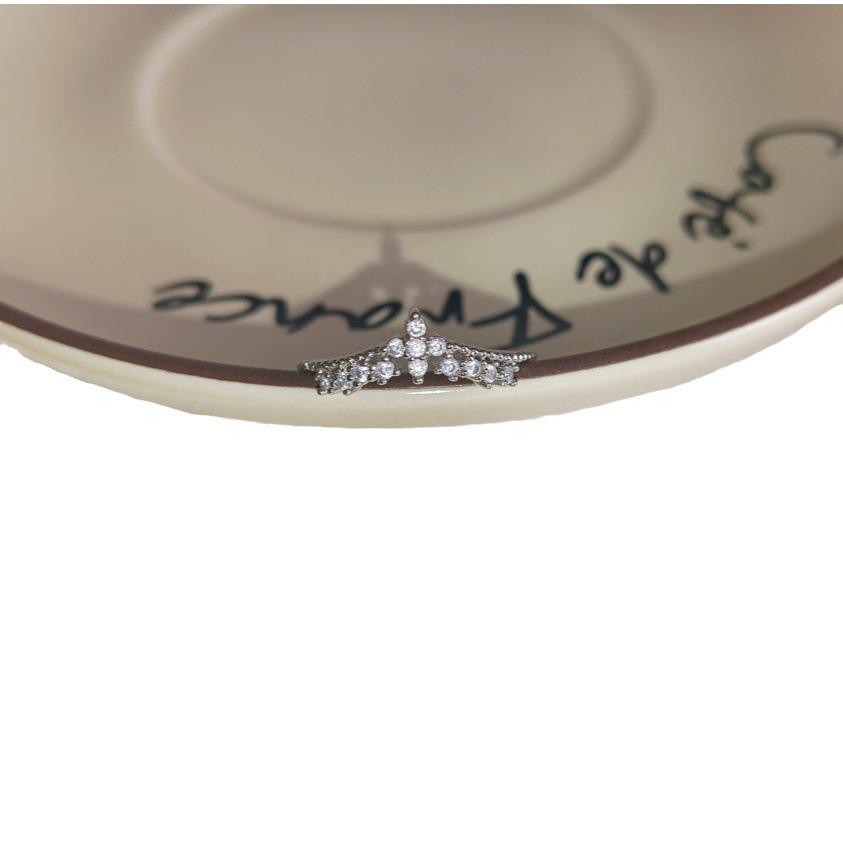 Кольцо-корона из циркония в корейском стиле: Трендовый, Роскошный и Модный Регулируемый Дизайн