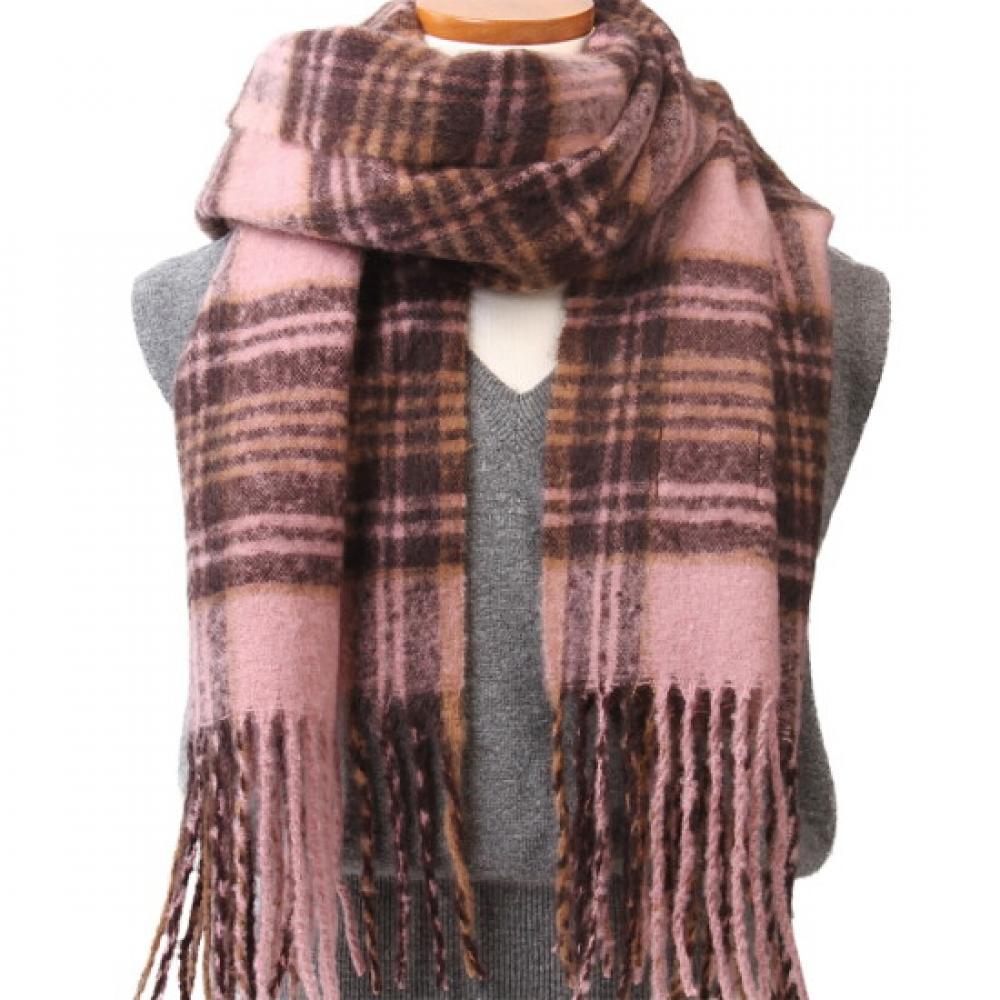 New Arrivals Open Run Check Muffler Tassel Big Size Suit Winter Scarf