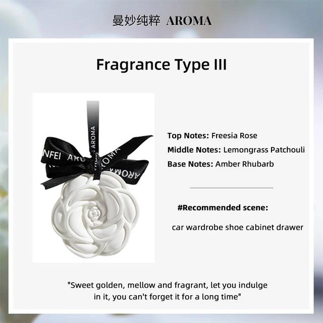 Автомобильный подвесной освежитель воздуха, красивый белый цветочный парфюм для стайлинга автомобиля, ароматный очиститель воздуха, украшение интерьера, орнамент