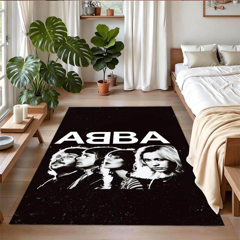 ABBA Print Crystal Velvet Plush Rug Anti?Slip Wear?Resistant Floor Carpet For Indoor Household Home Decoration