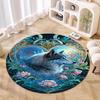 Wolf Heart Floral Fantasy Round Rug Home Soft Decorative Anti Slip Yoga Table And Chair Mat Carpet Outdoor Floor Mat Carpet S8