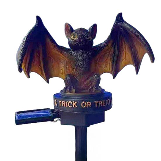 Светящаяся скульптура летучей мыши для сада, садовый светильник на солнечных батареях, водонепроницаемый, устойчивый к погодным условиям, жуткий элемент декора для дорожки на Хэллоуин, газонные украшения, освещаемые колышком, декор для патио