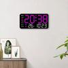 Digital Wall Clock Large Display Auto Dimming Easy-Setup Temperature Calendar Countdown Timer Silent Hanging Clock