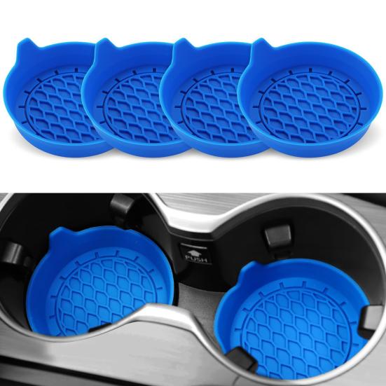 2Pcs Car Coasters Silicone Drink Cup Holder Protector with Handle Design Easy To Clean Car Water Coaster