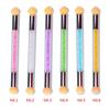 Double Ends Sponge Brush Picking Dotting Gradient Pen Brush Crystal Handle Replaceable Brush Heads