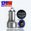 Автомобильное зарядное устройство Usb, 120 Вт, 2 порта, адаптер для быстрой зарядки для Iphone 13 Pro Max 12 11 7 8 Plus, аксессуары для мобильных телефонов Xiaomi Samsung