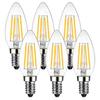 LVWIT LED Chandelier Bulbs, E12 Base, 40W Equivalent, 470LM, 12mm Base Diameter, C35 Filament Bulb, 4.5W LED, Energy-Saving, Candelabra Bulb, 2700K