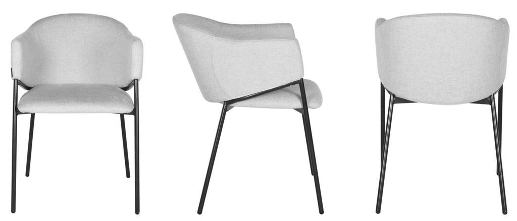 SARANO upholstered chair, gray fabric