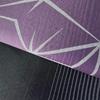 Used Reversible Kyoto Fukuro obi Hemp leaf woven hemp leaf pattern on a black background with Katataki stripes x ancient purple with a large torn
