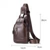 Cowhide 100% Genuine Leather Men's Genuine Leather Shoulder Crossbody Bag Anti-theft