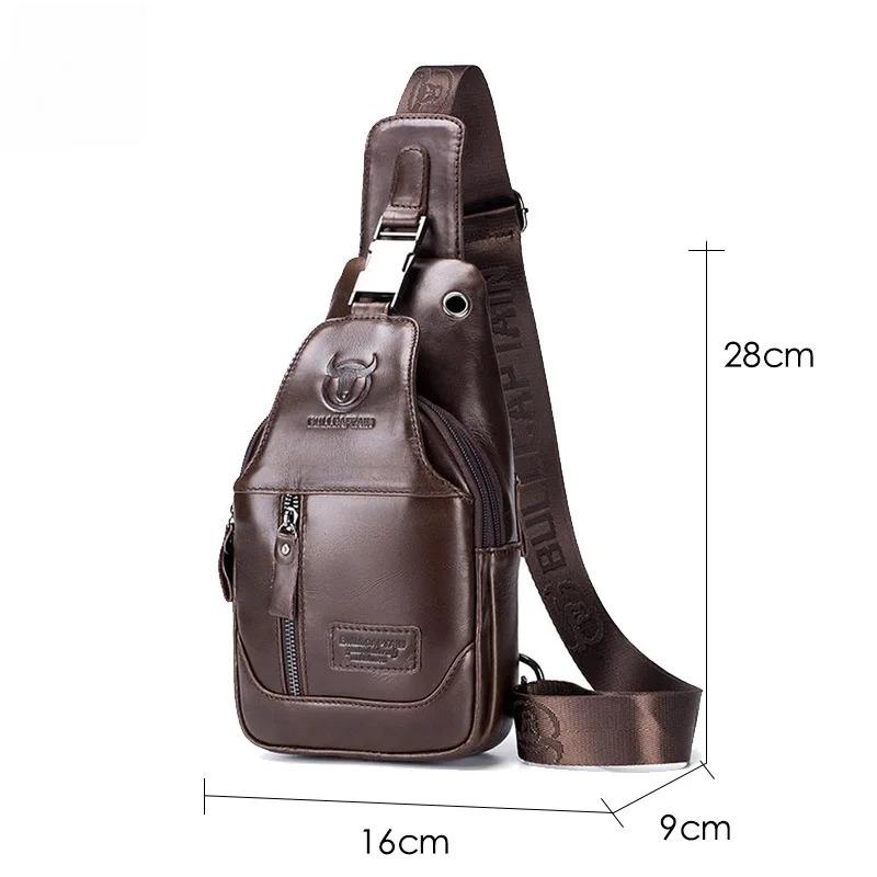 Cowhide 100% Genuine Leather Men's Genuine Leather Shoulder Crossbody Bag Anti-theft