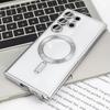 Прозрачный чехол с покрытием MagSafe для Samsung Galaxy S25 S24 S22 S21 S23 Ultra Plus Магнитная беспроводная зарядка Силиконовая мягкая обложка