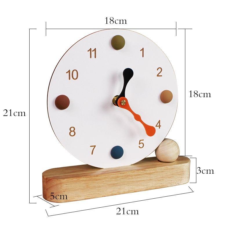 NordicTable Clocks Elegant Round Clock Tabletop Silent Mini Minimalist Watch Wood Side Table Clock Unique Decoration and Accessories with Base Design