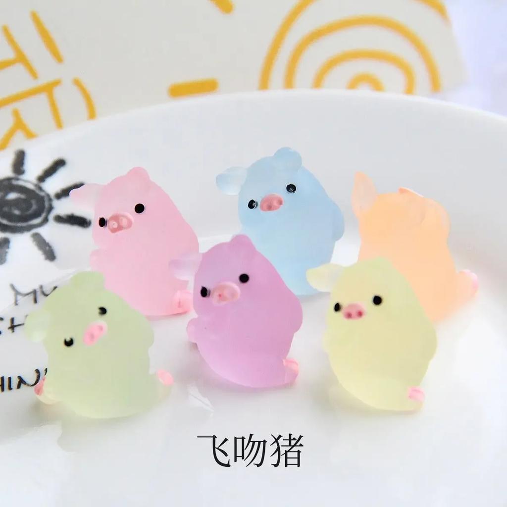 5 шт./10 шт./20 шт. Миниатюрная смоляная модель животного, поросенок, ночник, украшение для приборной панели автомобиля, кукольный домик своими руками, аксессуар для дома