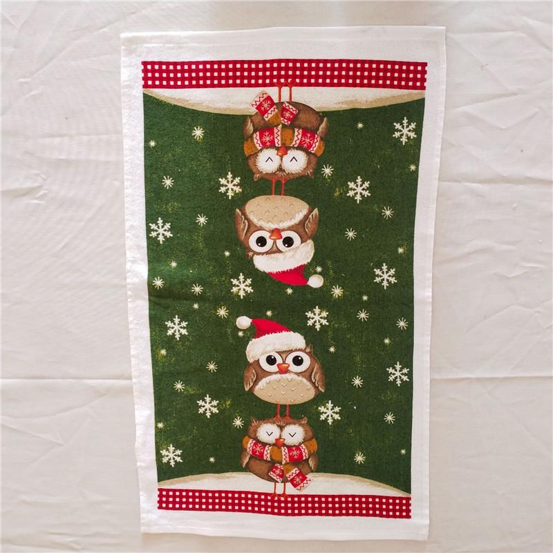 1 шт. Рождественская серия Печатное хлопковое кухонное полотенце Кухонное полотенце Инструмент для уборки Декор для рождественской вечеринки Подарок