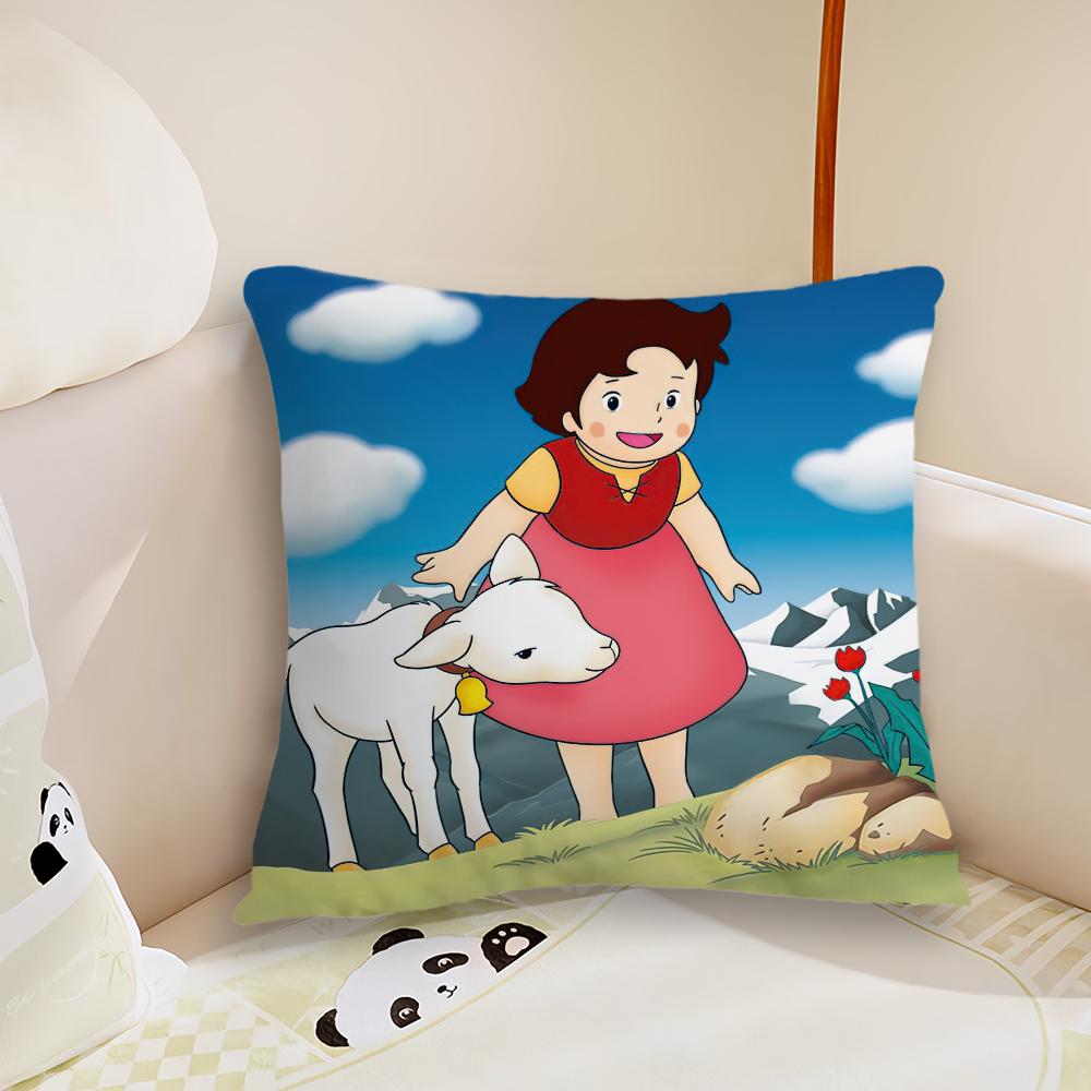 Cartoon HHeidil Cute cushion cover Plush Fabric Soft Double Sided Print Sofa Cushion Cover Throw Pillow Covers