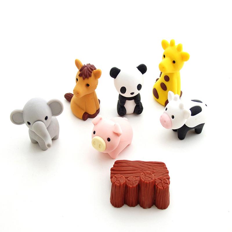 Креативный ластик в форме мультяшного животного, экологически чистый съемный ластик Trp в индивидуальной упаковке(цвет