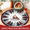 Merry Christmas Round Area Rug Non-Slip Low Pile Red Black Grid Xmas Tree Snowflake Carpet Farmhouse Washable Rugs Soft Xmas