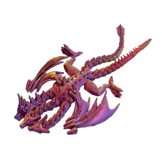 Nostalgie 3D Printed Dragon Figurine with Movable Joints, Flexible Articulated Toy, Desk Ornament, Creative Gift for Lovers, Boys, Shelf Decor