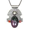 Ruby Zoisite Garnet Gemstone Mother's Day Silver Jewelry Pendant 2.25"