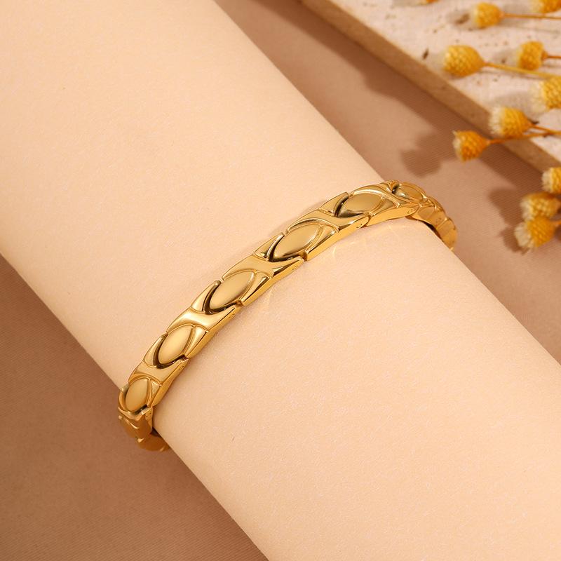 Женский универсальный браслет-часы из нержавеющей стали с магнитным замком с покрытием из 18-каратного золота