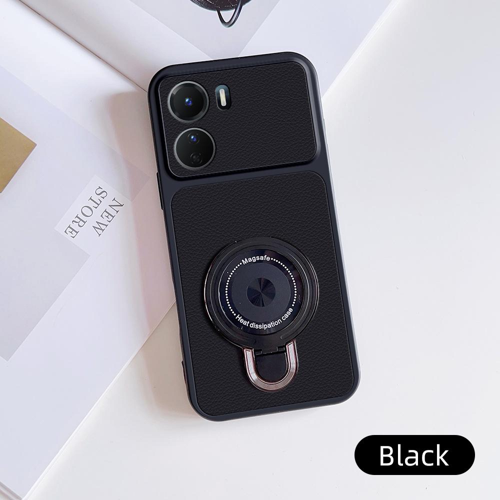 Для Vivo iQOO Z7i Чехол Vivo Y16 Чехол Vivo Y35 5G Vivo Y56 Vivo T2x Кожаный Чехол Магнитный Держатель Magsafe Держатель Подставка Чехол