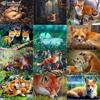 5D DIY Animal Fox Cross Stitch Rhinestones Diamond Drawing Embroidery Mosaic Home Decor