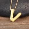 Nidin New Retro Punk Style Copper A-Z Letters Pendant Necklace Initials Alphabet For Women Vintage Name Jewelry Daily Party Gift