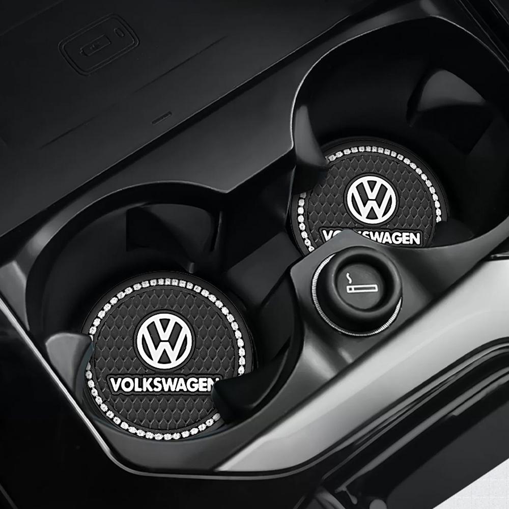 T26Car Cup Holder Mat Pad Anti-slip Coaster Auto Interior Accessories For Volkswagen Golf Rline Passat GTI Lavida Sagitar Scirocco
