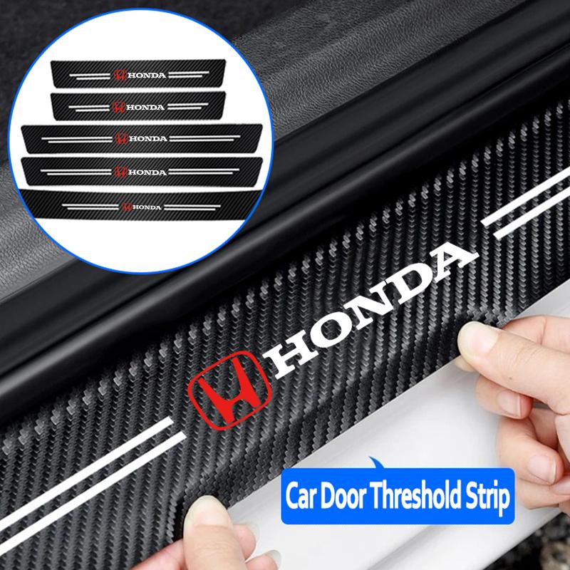 CKBSX1 5Pcs Carbon Fiber Car Door Sill Sticker Auto Threshold For Honda Civci FIT CRV Accord Jazz HRV Dio Stepwgn Prelude Insight
