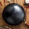 Authentic hand-wrought iron wok old round bottom Zhangqiu fried iron wok coated household frying pan
