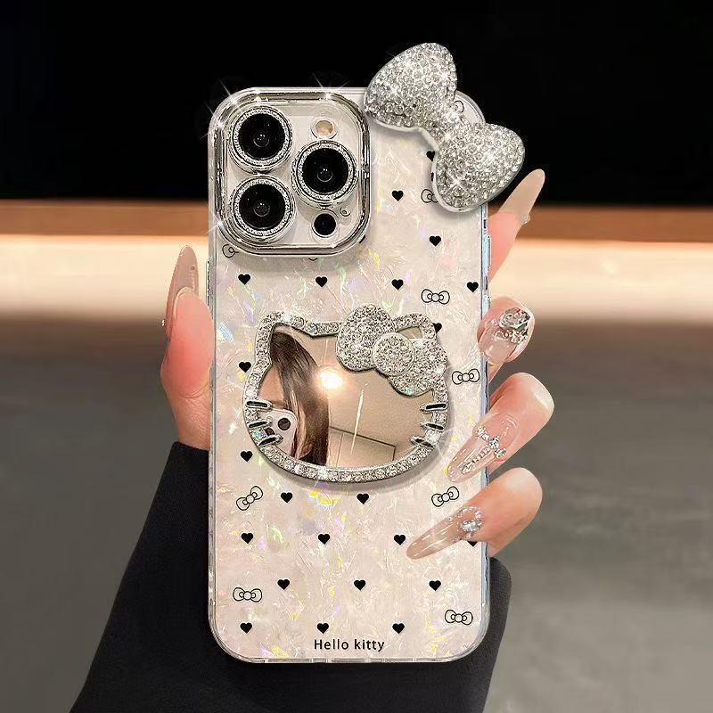 Совместимый чехол Heart KT Cat для iPhone 17 Pro Max/16/15, Точная посадка, Текстурный дизайн для женщин