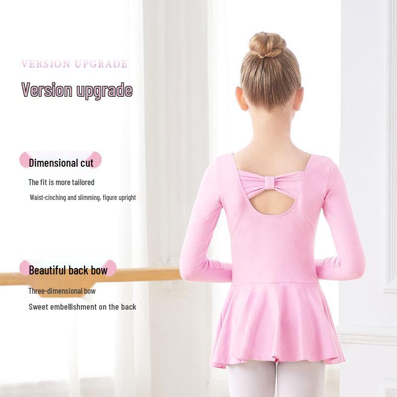 Girls' Pink Long Sleeve Dance Leotard
