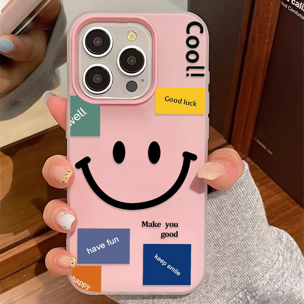 Применимо к iPhone17 Pro Max этикетка смайлик защитный чехол для мобильного телефона iPhone15 все включено 16/14 нишевый