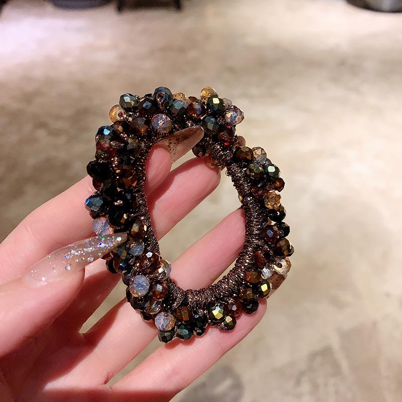 Резинка для волос с кристаллами и жемчугом в корейском стиле в стиле знаменитостей: Универсальная, простая резинка для хвостиков