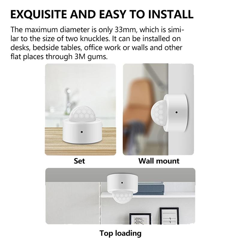 Tuya 2 in 1 Zigbee Mini PIR Motion Detector +Bright Lux Light Passive Infrared Security Burglar Alarm Sensor