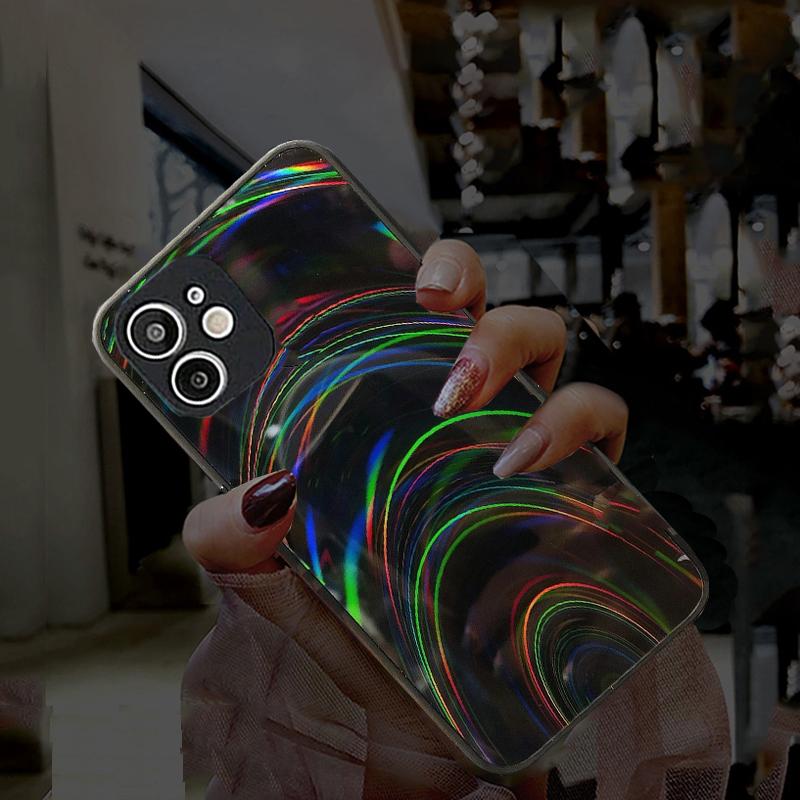 Блестящий радужный зеркальный лазерный чехол для телефона iPhone 13 Pro Max 13Pro 13ProMax Глиттерный ТПУ задняя крышка Fundas