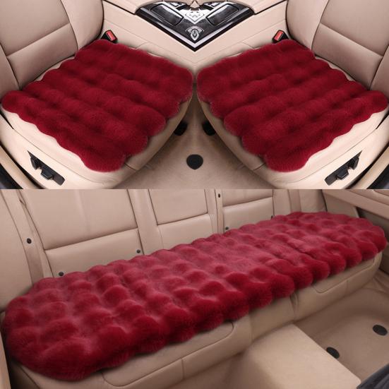 Комплект из 3 утолщенных плюшевых подушек для автомобильного сиденья, износостойких, нескользящих