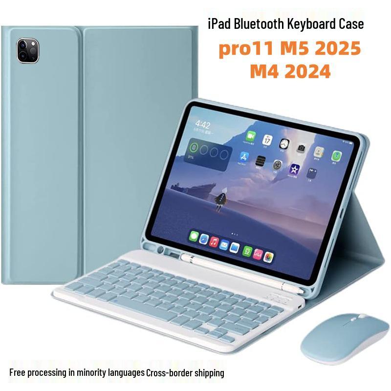Кожаный чехол для iPad Pro 11 с беспроводной Bluetooth-клавиатурой и встроенным слотом для стилуса