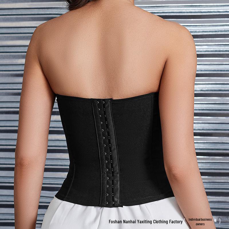 2025 Fashion Tube Top with Removable Pads and Fishbone Zipper Waist - Accentuates Body Shape