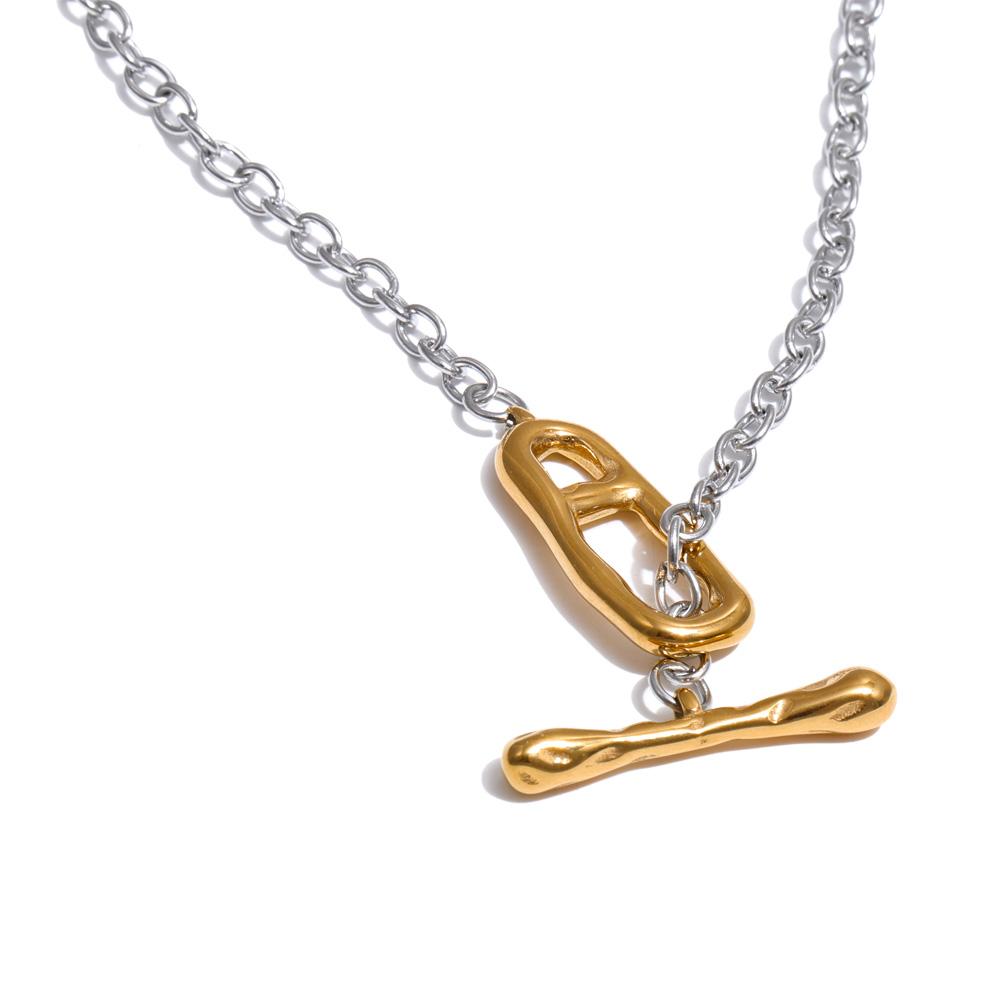 82cm 316L Stainless Steel Chain Toggle-Clasps Long Distinctive Necklace Stain Less Metal Waterproof Jewelry