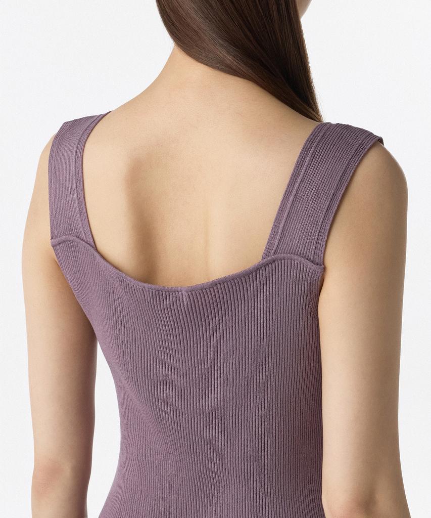 MUSINSA STANDARD WOMAN Women'S Ribbed V-Neck Knit Sleeveless Top [Purple Grey]