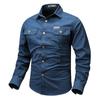 Men's Spring Workwear Shirt Long Sleeved Outdoor Casual Cotton Shirt Loose Men's Shirt