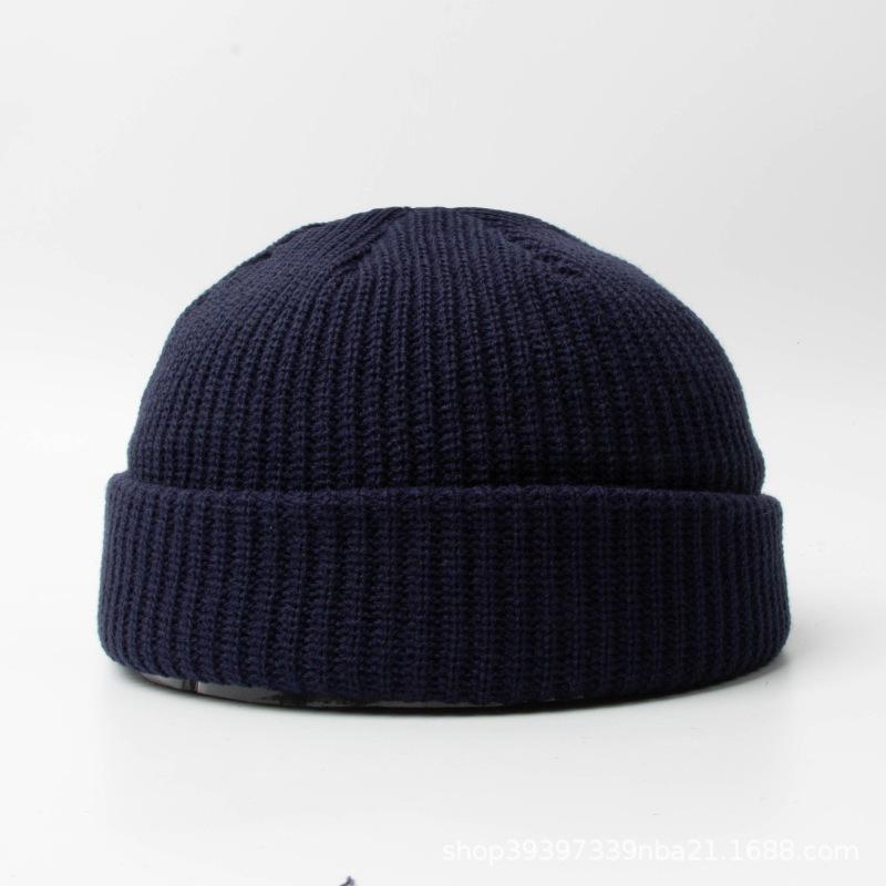 Knitted melon fur hat wool hat dome cold hat autumn and winter hat American retro knitted hat landlord hat