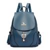 Backpack for Women's Trendy New Korean Version Simple and Fashionable One-shoulder Women's Bag PU Soft Leather Backpack Travel School Bag