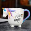 Керамическая кружка Rainbow Horse 3D Unicorn, 400 мл мультяшные кофейные кружки, креативные чашки для завтрака, пара кавайных чашек в подарок на Рождество