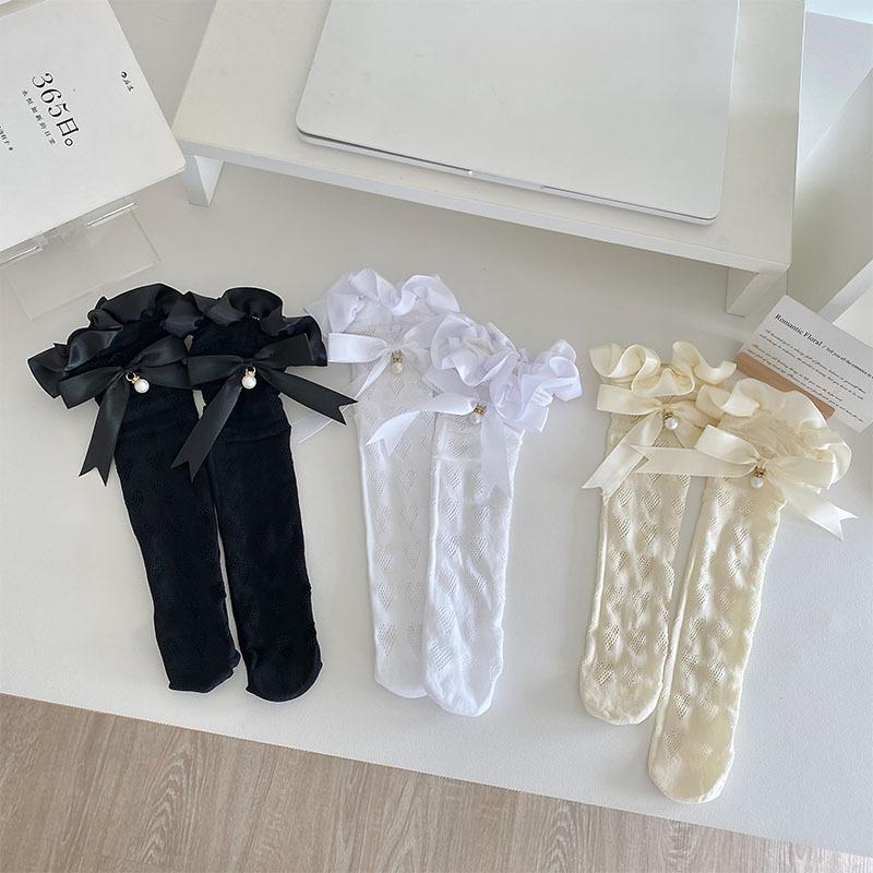 Чулки женские с принтом в виде сердца, ажурные, сексуальные, кружевные, сетчатые, гольфы, милые, с бантом, кавайные, с оборками, женские чулки